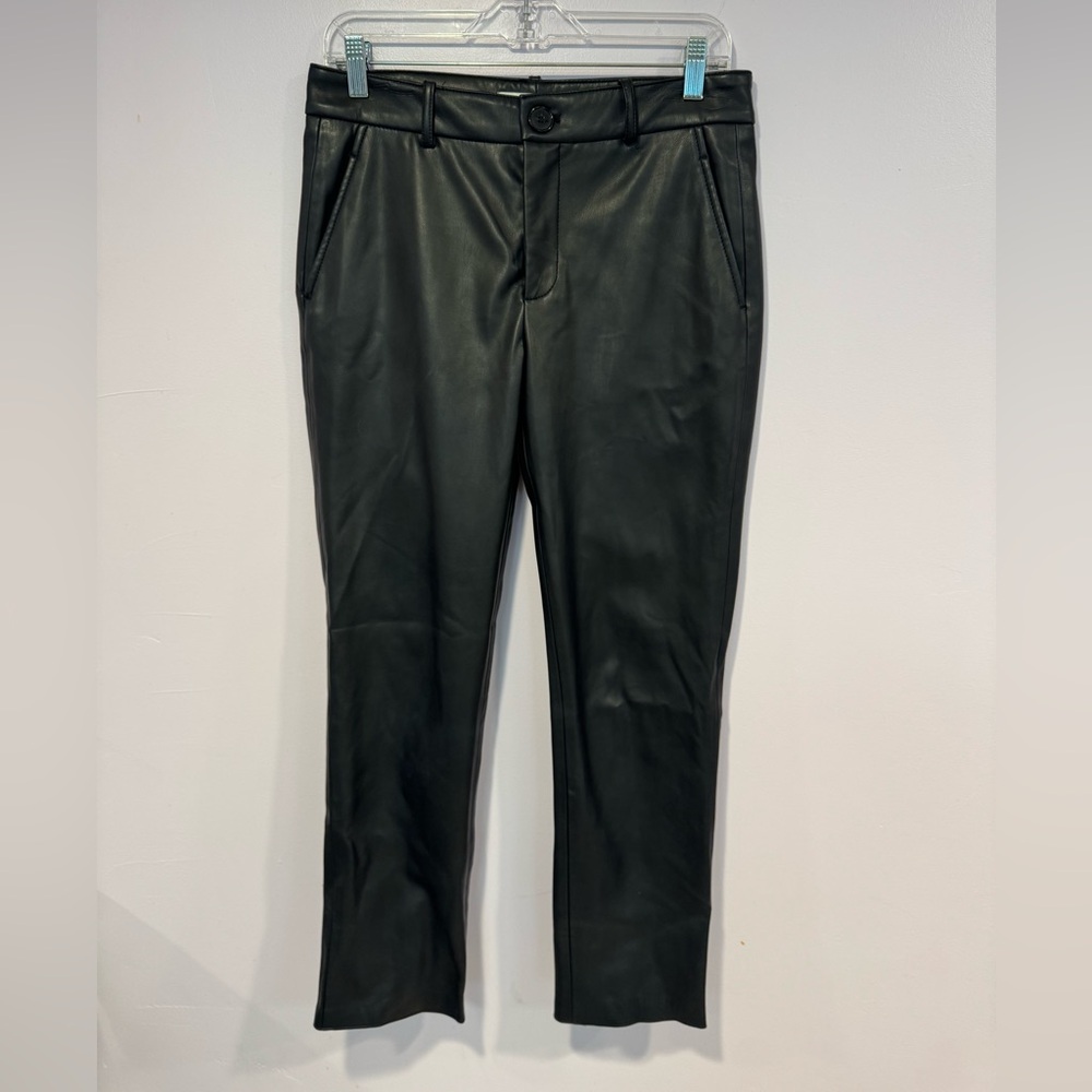 Zara Sleek Black Leather Pants‎
